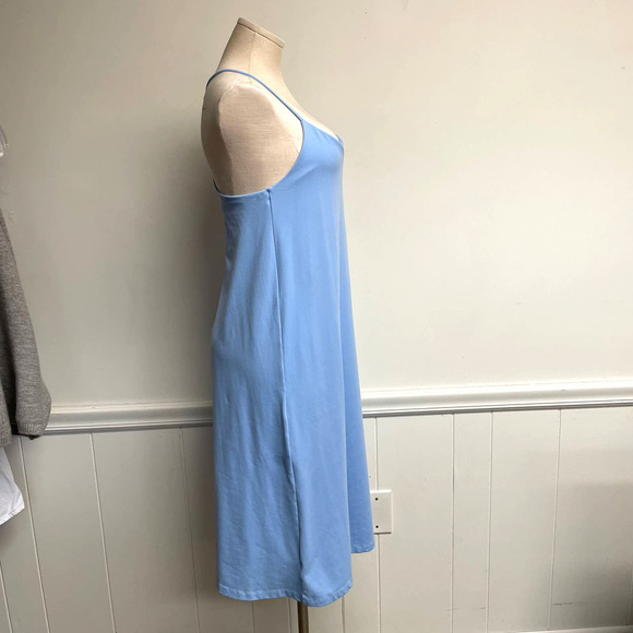 Susana Monaco Fitted Light Blue Spaghetti Strap Midi Dress Sz M - Picture 2 of 5